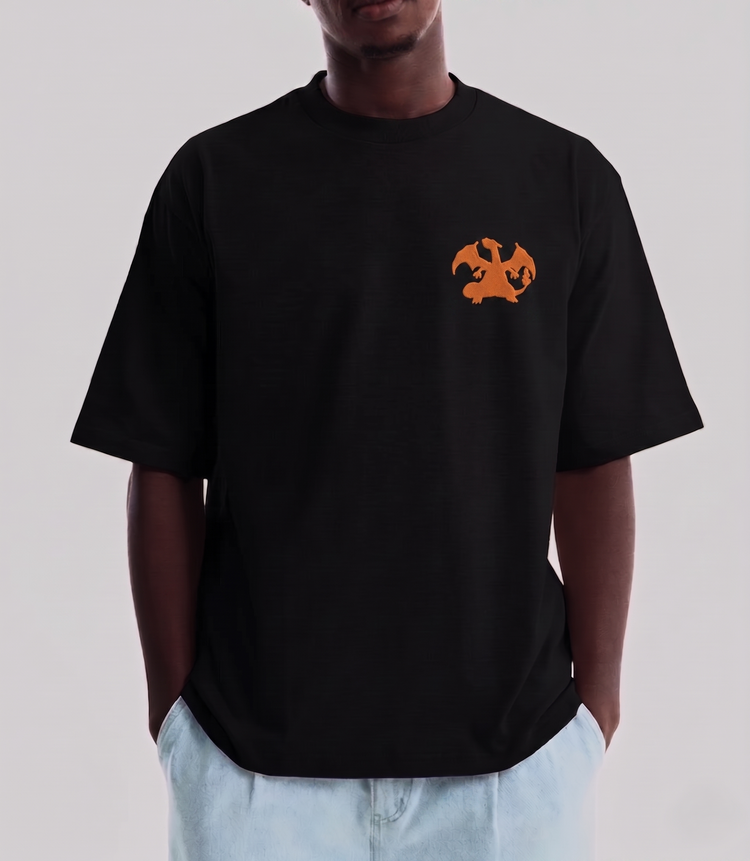 T-shirt Oversize brodé Kage - Dracaufeu